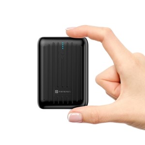 Portronics Zapcell 10k 10000mAh 22.5W Pocket Size Nano Powerbank with Compact and Light Weight Design,Type C PD Output/Input, Mach USB-A Output, Power Delivery, Quick Charge for iPhone, Androids(Black)