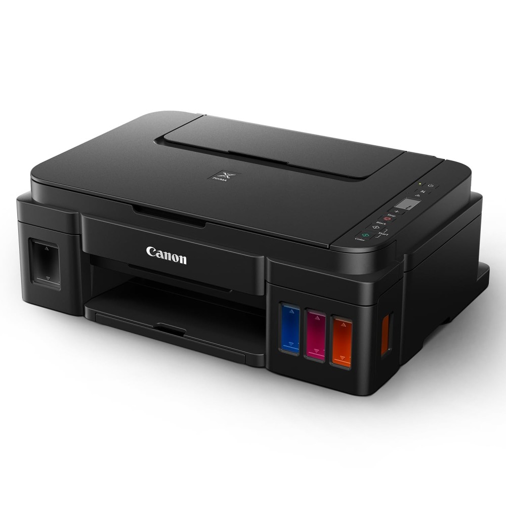 Canon PIXMA MegaTank G2012 All in One (Print, Scan, Copy) Inktank Colour Printer with 2 Additional Black Ink Bottles  for Home/Office