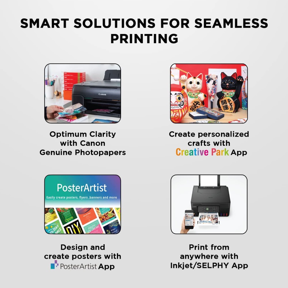 Canon PIXMA MegaTank G2012 All in One (Print, Scan, Copy) Inktank Colour Printer with 2 Additional Black Ink Bottles  for Home/Office
