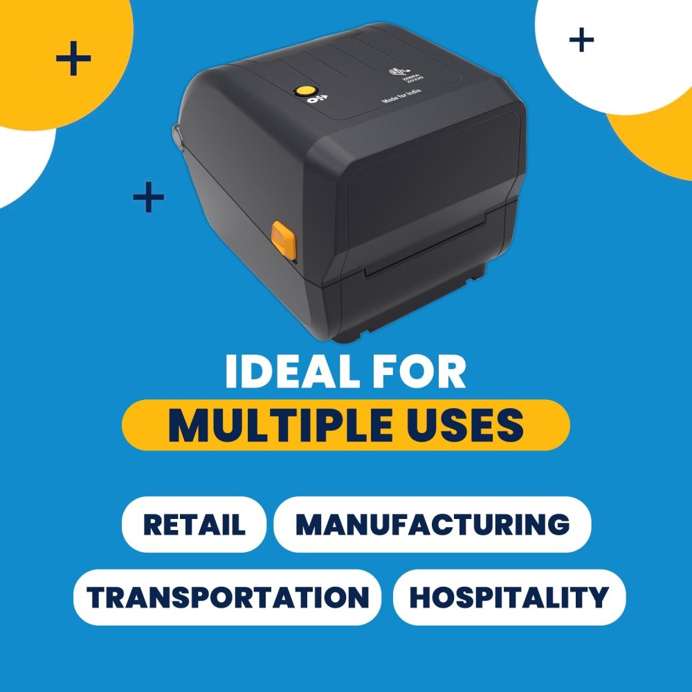 Zebra ZD230TA Direct Thermal Printer 4'' Barcode Label Printers with 1D/2D Cordless Bluetooth 4.1 and USB Connectivity 203/300 DPI Bar Code Reader for Shipping & Business (Black)