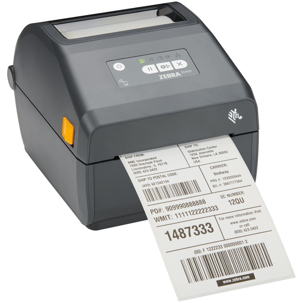 Zebra ZD421t 300 DPI Thermal Printer 6 IPS Speed High Resolution Monochrome Desktop Printers with USB & Bluetooth Connectivity for Business & Retail Use(Black)