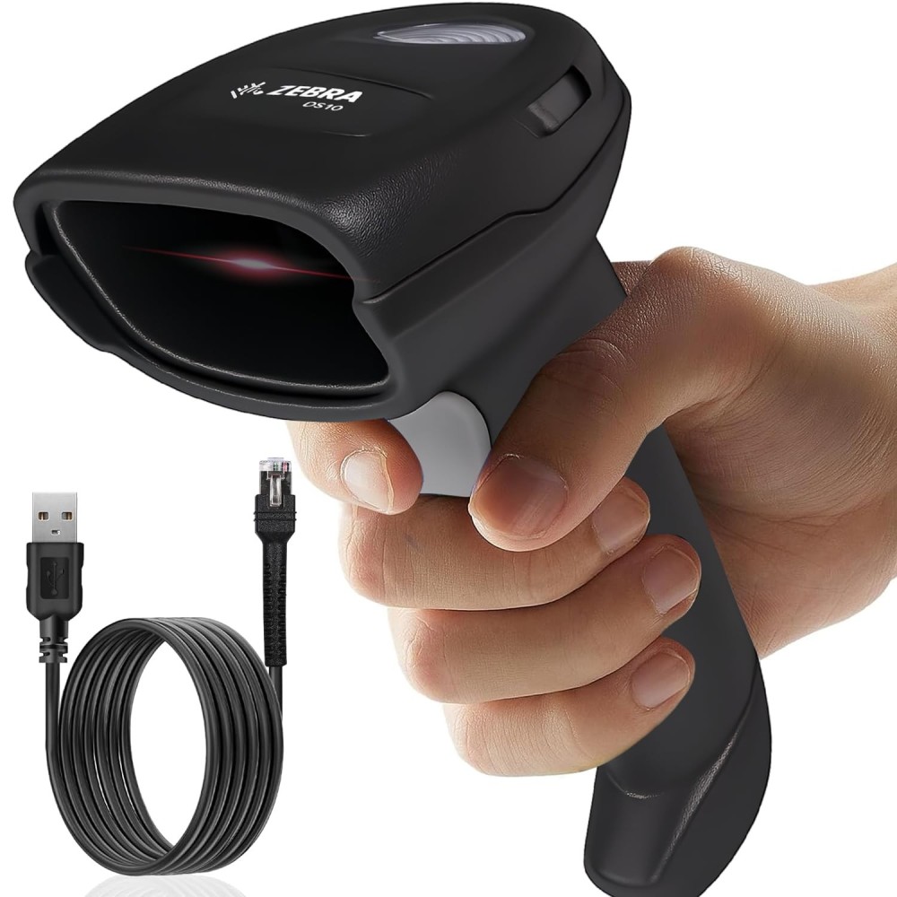 Zebra DS1000 Series Barcode Scanner 1D/2D Handheld USB Corded Bar Code Reader Optical High Speed for Seller Flex Scanning POS System Supermarket (DS1001-US4-2K)