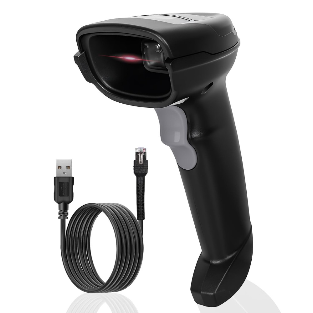 Zebra DS1000 Series Barcode Scanner 1D/2D Handheld USB Corded Bar Code Reader Optical High Speed for Seller Flex Scanning POS System Supermarket (DS1001-US4-2K)