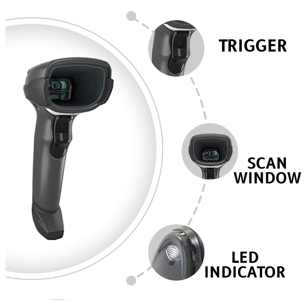 Zebra DS4608 1D 2D Handheld Barcode Scanner QR Wired USB Imager Black Corded Screen Code Reader for POS System (DS4608-SR7U2100ZZY)