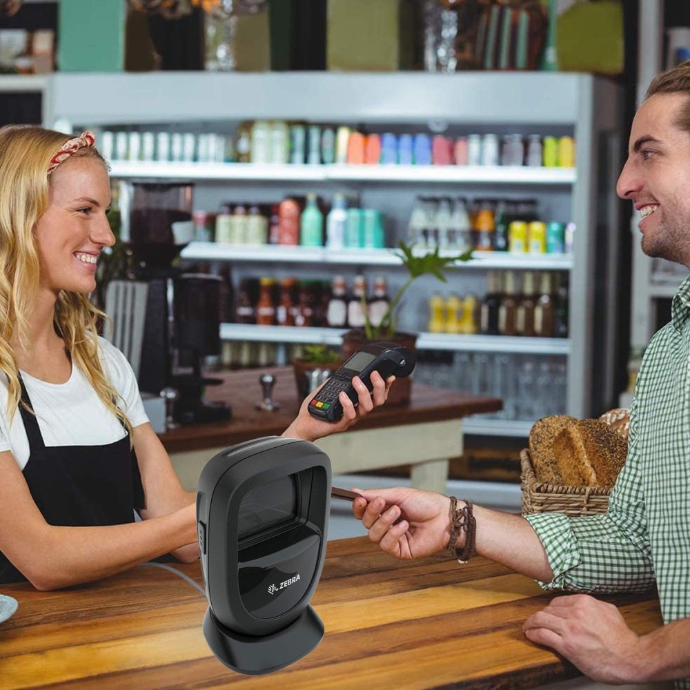 Zebra DS9308 1D 2D Presentation Barcode Scanner Omni Directional QR Black Image Reader for Screen and Printed Bar Code Scan (DS9308-SR4U2100AZY)