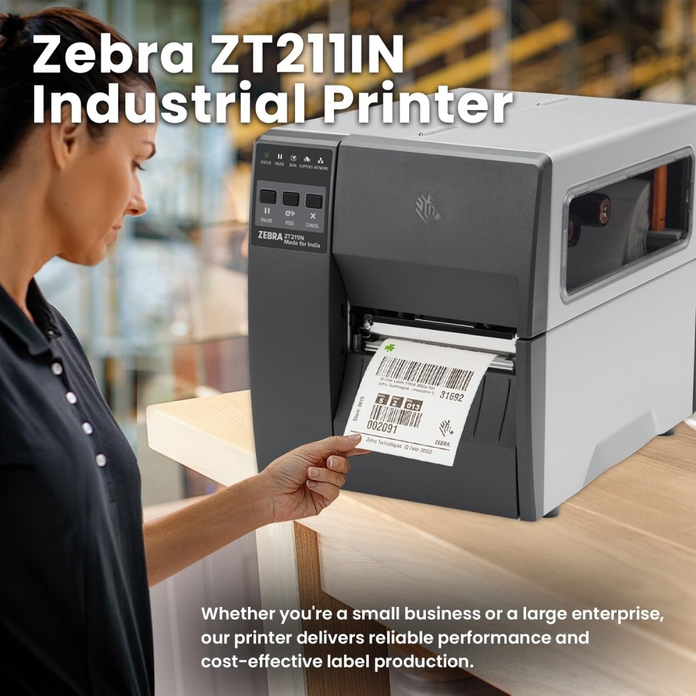 Zebra ZT211 Thermal Shipping Label Printer 4 Inches 200 DPI Heavy-Duty Desktop Barcode Memo Receipt Maker Commercial Grade High-Speed Printing for Amazon Etsy Shopify FedEx,(Black)