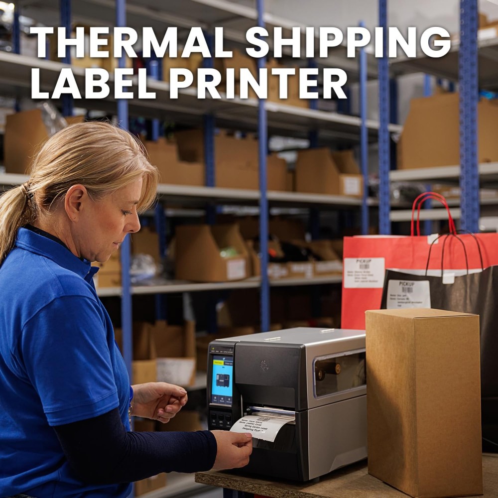 Zebra Thermal Shipping Label Printer 4 Inches 300 DPI Desktop Barcode Receipt Maker Commercial with 4.3-Inch Color Touch Display with Intuitive Menu for Quick Operation and Settings Management(Black)