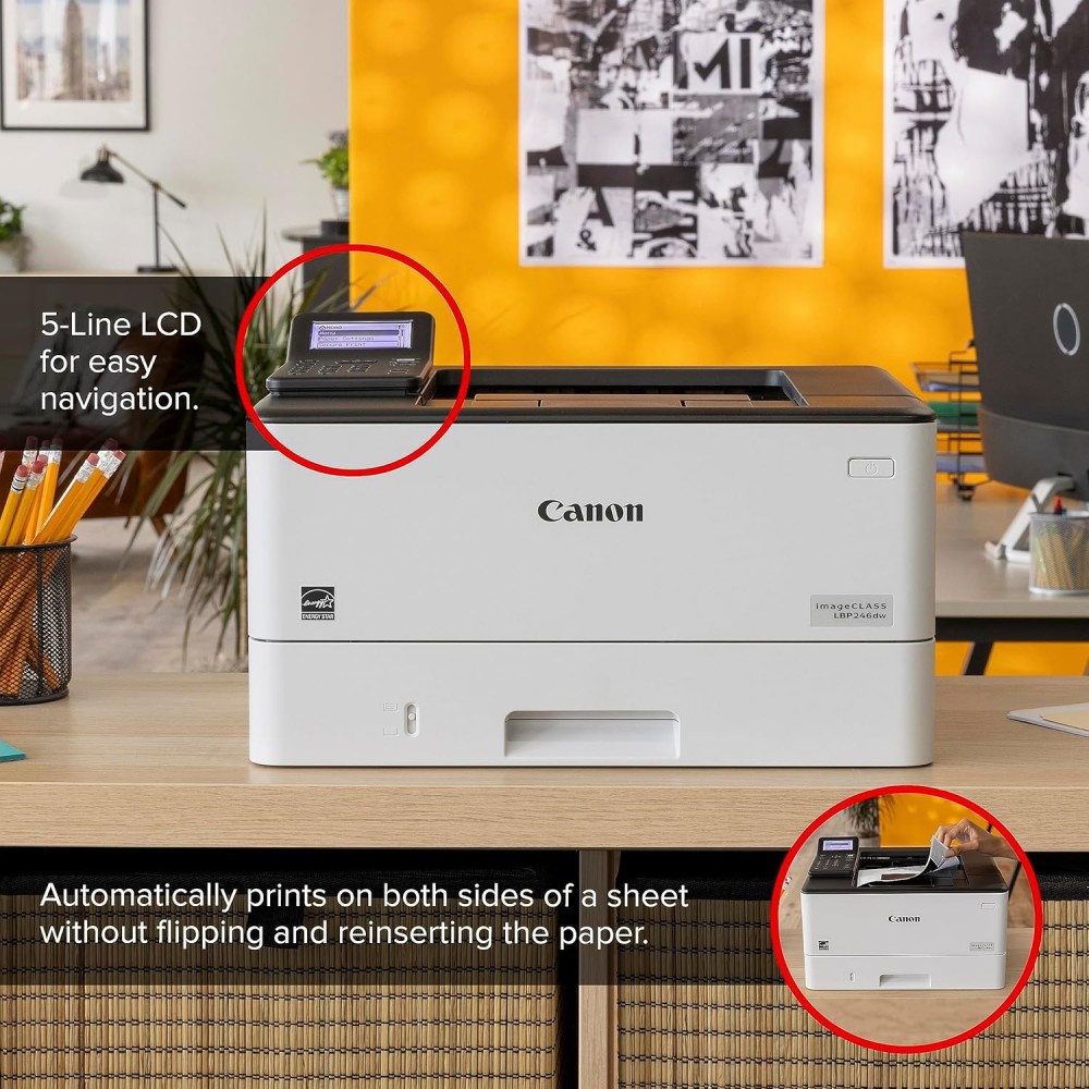 Canon imageCLASS LBP246dw || - Monochrome Duplex, Wireless Laser Printer, Single Function, Mobile Ready, with 1 Year Limited Warranty, 42 PPM, White