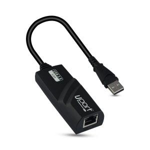 UPORT USB to Ethernet Adapter 2.0, 10/100 Mbps LAN Converter with RJ45 Network Port for PC & Laptop - (Black)