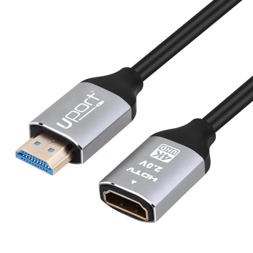 UPORT HDMI Male to Female Extension Cable 1M, HDMI 2.0 High Speed 18Gbps, 4K 30Hz Gold Plated Connector