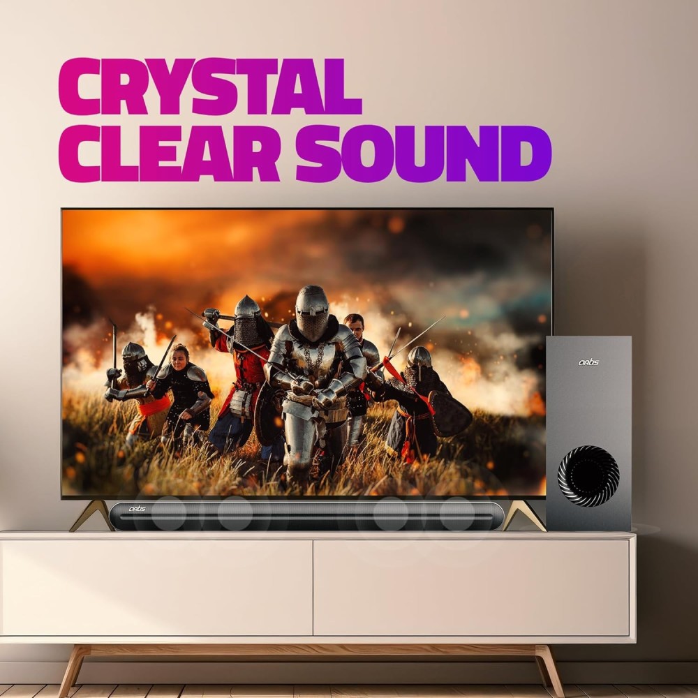 Artis SoundHub 410 320W 2.1 Channel Wireless Bluetooth Soundbar with Wireless Subwoofer, 3 EQ Presets, 4 Drivers, HDMI ARC, Optical, AUX, Coaxial & USB Connectivity – Home Theater Sound System – (Black)