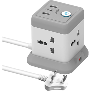 artis AR-4SS-3USBCB 4 Sockets & 2 USB + 1 USB Type C 4  Socket Extension Boards (Grey, 2 m, With USB Port)