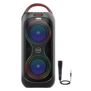 Artis MS309 Wireless Bluetooth Party Speaker with RGB Glow Lights, Bluetooth Connectivity, USB Input, FM Radio, TF Card Reader, Aux Port, & Wired mic (30W RMS)