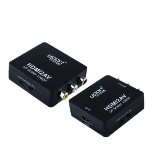 UPORT Mini HDMI to AV Converter, HDMI 1.4 to AV Video Converter, Full HD 1080p HDMI to RCA Converter for PC, Laptop, CCTV & TV, Plug & Play, No External Power - (Black)