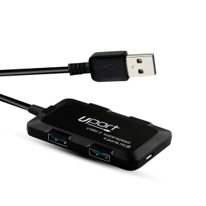 UPORT 4-Port USB 2.0 Hub, High-Speed USB Type-A Splitter with 1 Meter Cable, Compact Plug & Play Hub