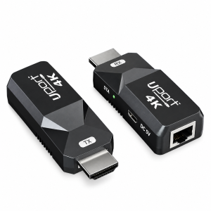 UPORT HDMI to RJ45 Extender 60M, 1080P HDMI over Cat5/Cat6 Ethernet Cable, Long Distance Audio Video Signal Transmitter for Laptop, HDTV, Projector, PS4 & Set-Top Box