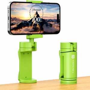 Portronics Mobot Clip 360° Adjustable Mobile Holder Stand – Foldable Portable Phone Stand for Table, Video Recording, Vlogging, Online Meetings | Universal Smartphone Holder for 4.5–6.9 Inch Devices(Green)