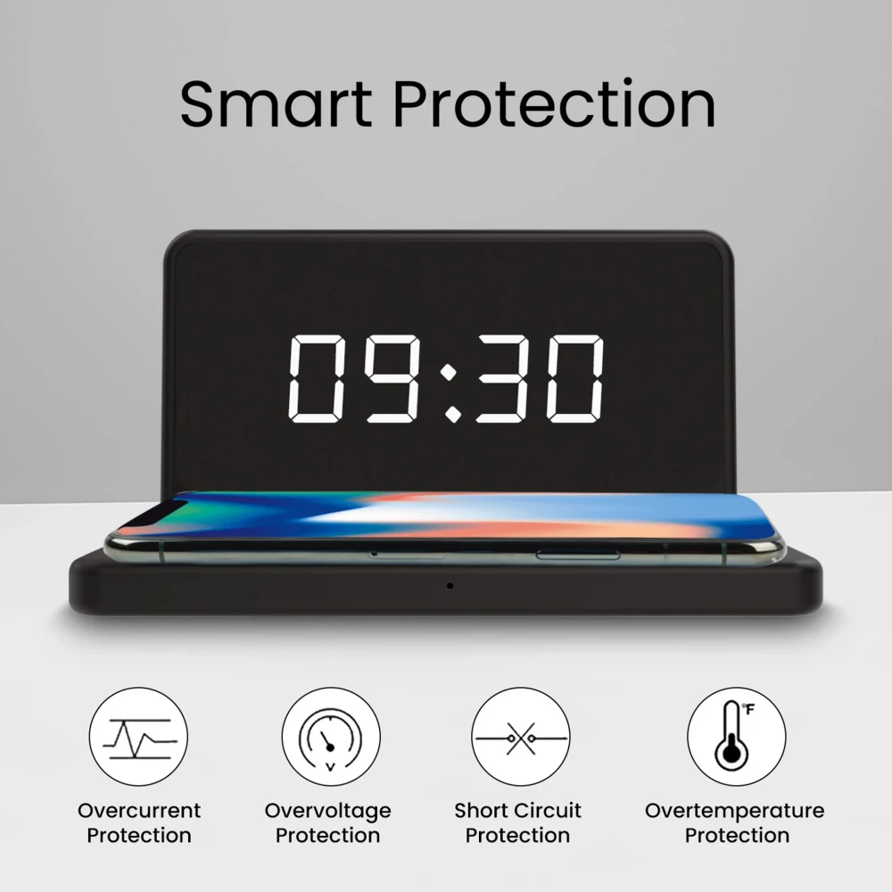 Portronics Freedom 4A Desktop Wired & Wireless Charging Pad (Black) | Fast Qi Wireless Charger