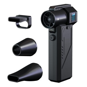 Portronics Tornado Pro 130000 RPM Handheld High-Speed Air Duster with BLDC Motor, Type-C Rechargeable, 3-Speed Control, LED Display, LED Light & Multi Nozzles for PC, Laptop, Car & Home Clean