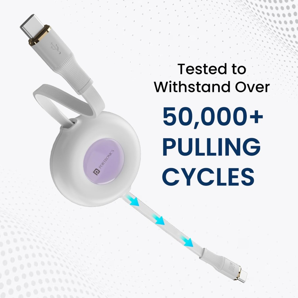 Portronics Konnect Recoil 60W Type-C Retractable Cable