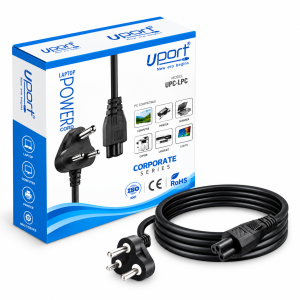 UPORT 1.5M 3 Pin Laptop Power Cord, Universal AC Replacement Cable for Laptop Charger & Adapter, ISI Certified, 240V - (Black)