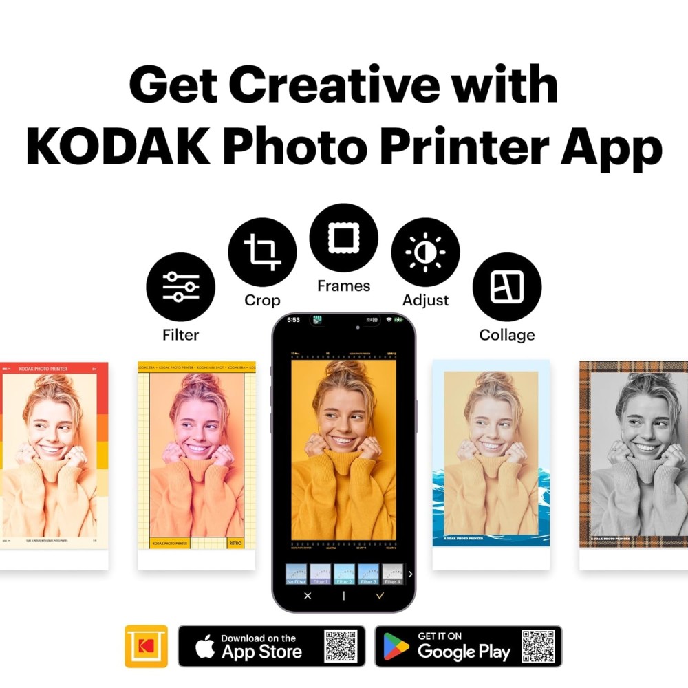 Kodak Mini Shot 2 Retro 4PASS 2-in-1 Instant Camera & Photo Printer (2.1 x 3.4 Inch) | Includes 68 Photo Sheets Gift Bundle | Bluetooth Portable Instant Print Camera-(Yellow)
