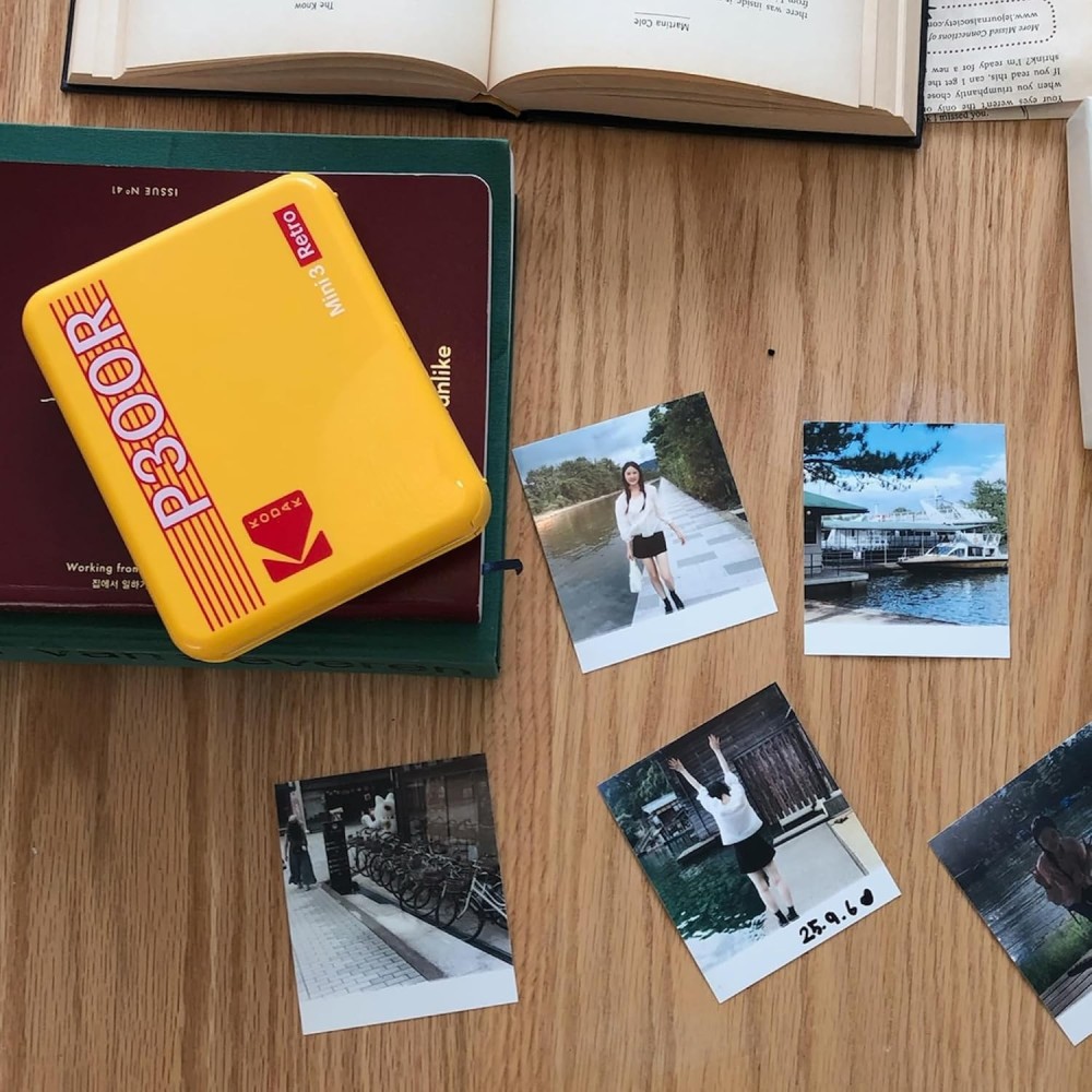 Kodak Mini 3 Retro 4PASS Portable Photo Printer (3x3 Inch) + 38 Sheets Bundle | Instant Bluetooth Photo Printer for iOS & Android-(White)