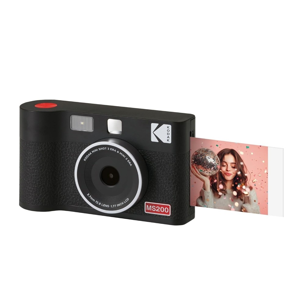 Kodak Cam Mini Shot 2 ERA (2.1x3.4) 2-in-1 Instant Camera and Photo Printer (Camera + 8 Sheets)-(Black)