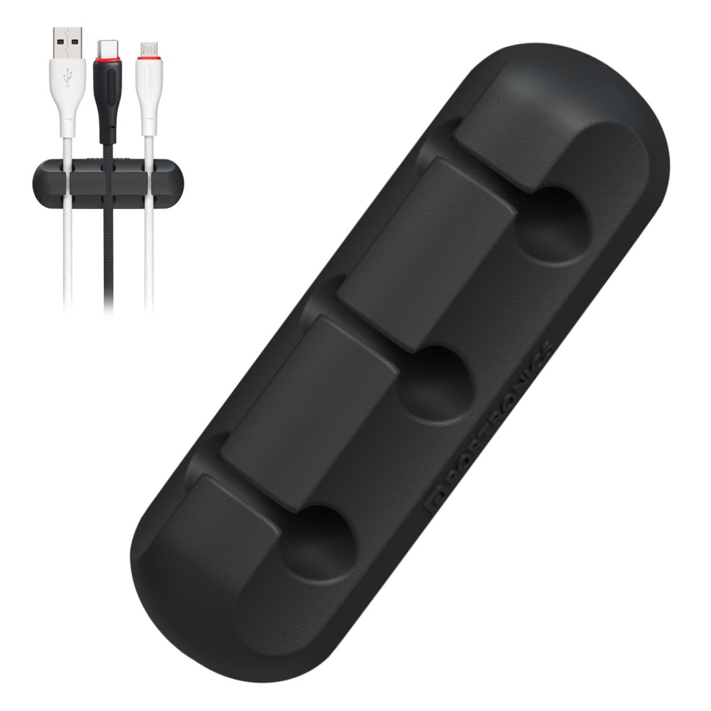 Portronics Griplet 3 Cable Organizer Holder Clips (Black)