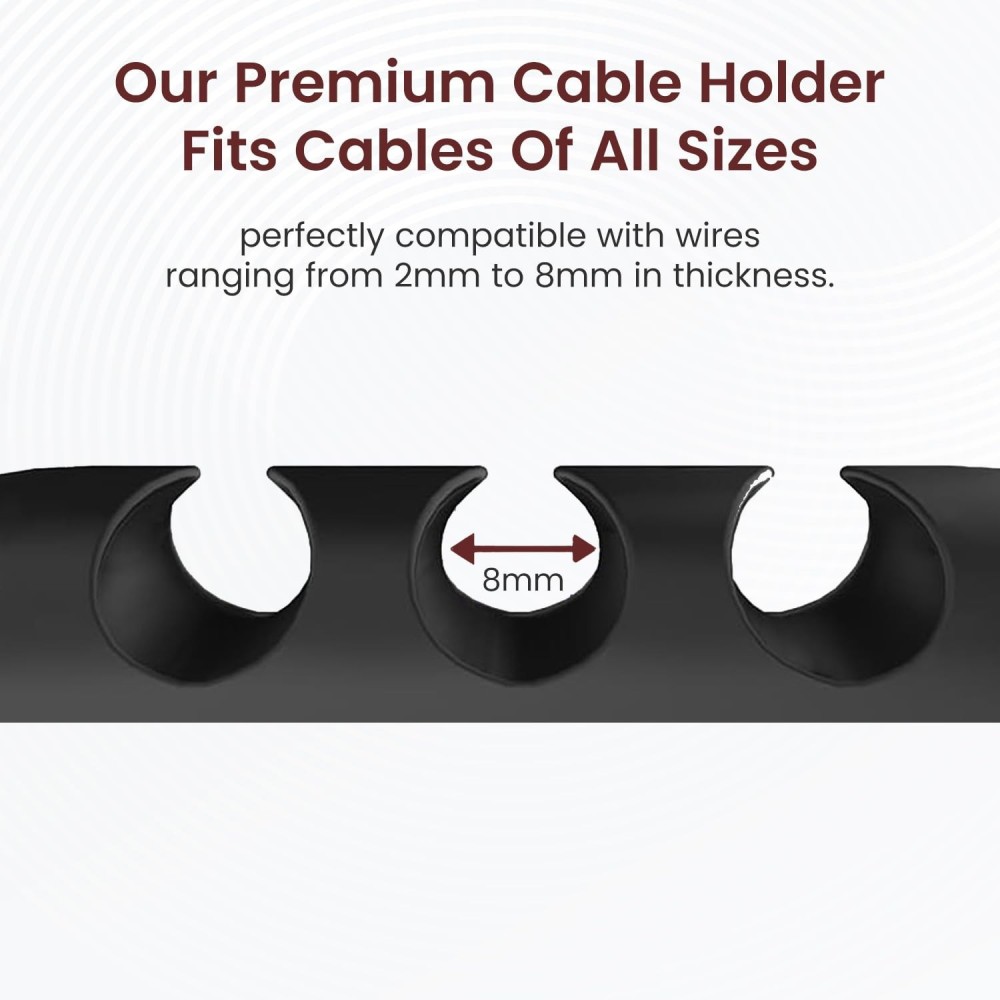 Portronics Griplet 3 Cable Organizer Holder Clips (Black)