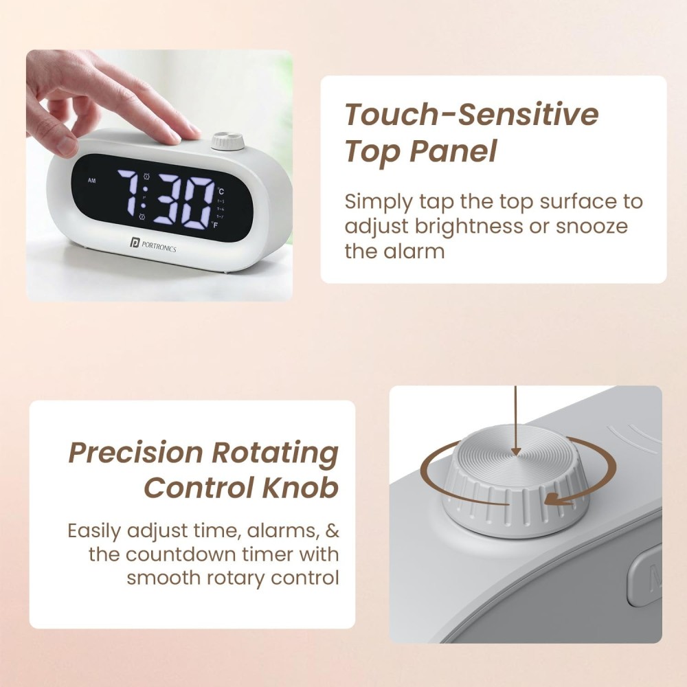Portronics Glowtime Multi-Function LED Digital Alarm Clock