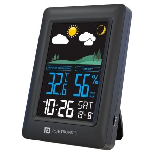 Portronics Meteo Type-C Powered Digital Weather Station Clock