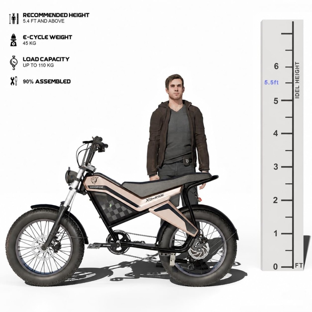 XO-Ride Conqueror Electric Cycle – 250W | 36V 15Ah | Shimano 7-Speed | Rose Gold