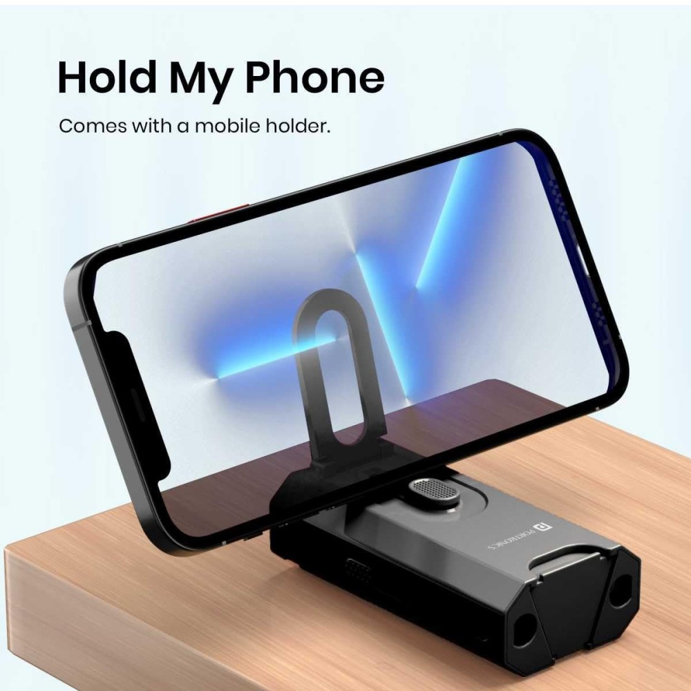 Portronics Clean M, 8-in-1 Multifunctional Gadget Cleaning Kit with Mobile Holder for Smartphones, Tablets, Laptops & Earbuds – Portable Electronics Cleaning Kit – (Black)