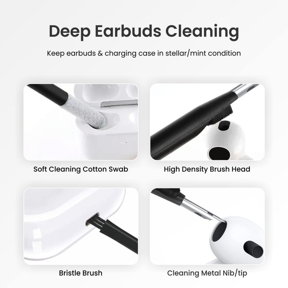 Portronics Clean N 18-in-1 Smart Gadget Cleaning Kit for Smartphones, Tablets, Laptops & Earbuds, Multi-Functional Electronics Cleaning Set with Cleaning Tools – (White)