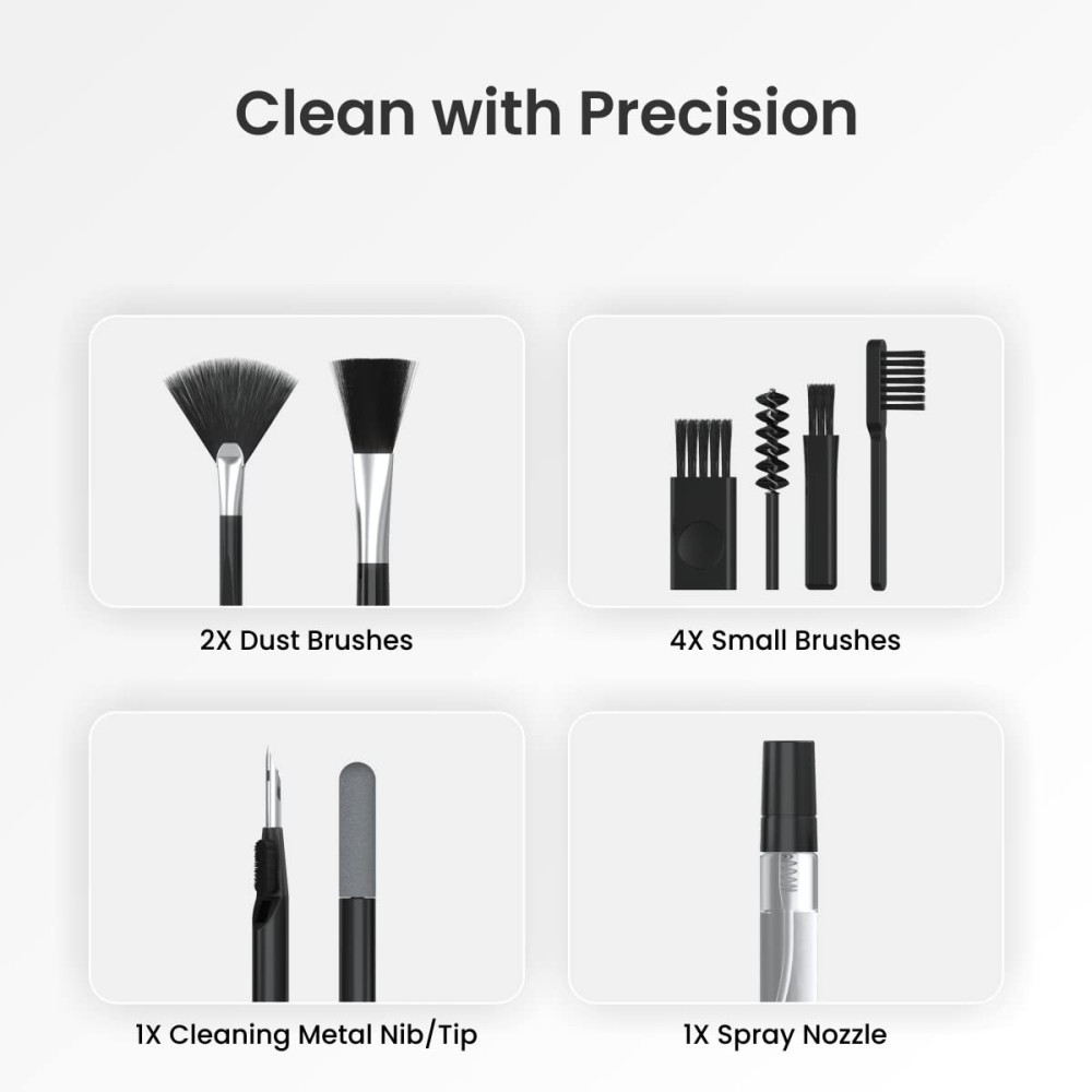 Portronics Clean N 18-in-1 Smart Gadget Cleaning Kit for Smartphones, Tablets, Laptops & Earbuds, Multi-Functional Electronics Cleaning Set with Cleaning Tools – (White)