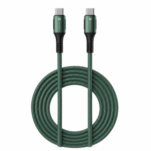 Portronics C Square POR-1065 USB Type-C to Type-C Cable, 3A Fast Charging, 18W, 1.2m, Durable Charging & Data Sync Cable for Smartphones, Laptops, Tablets & Power Banks – (Green)