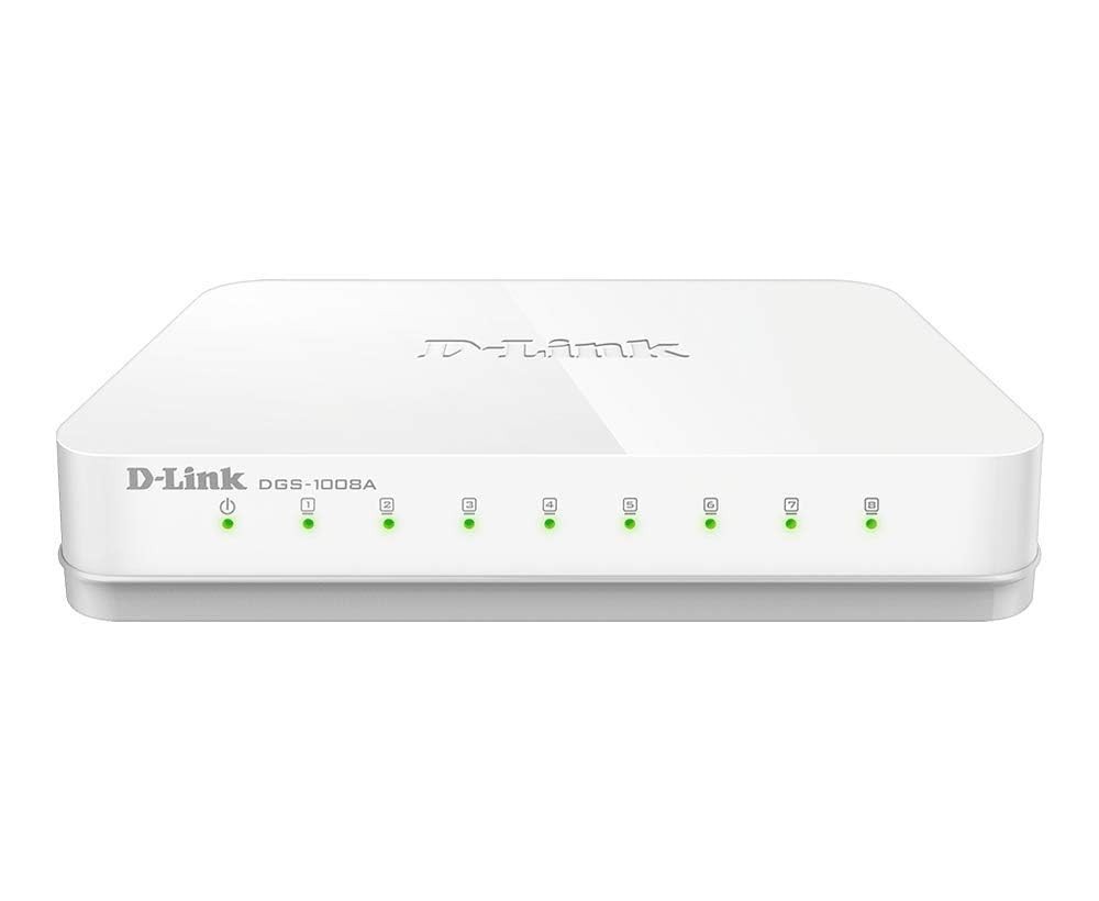 D-Link DGS-1008A 8-Port Gigabit Easy Desktop Switch (White)