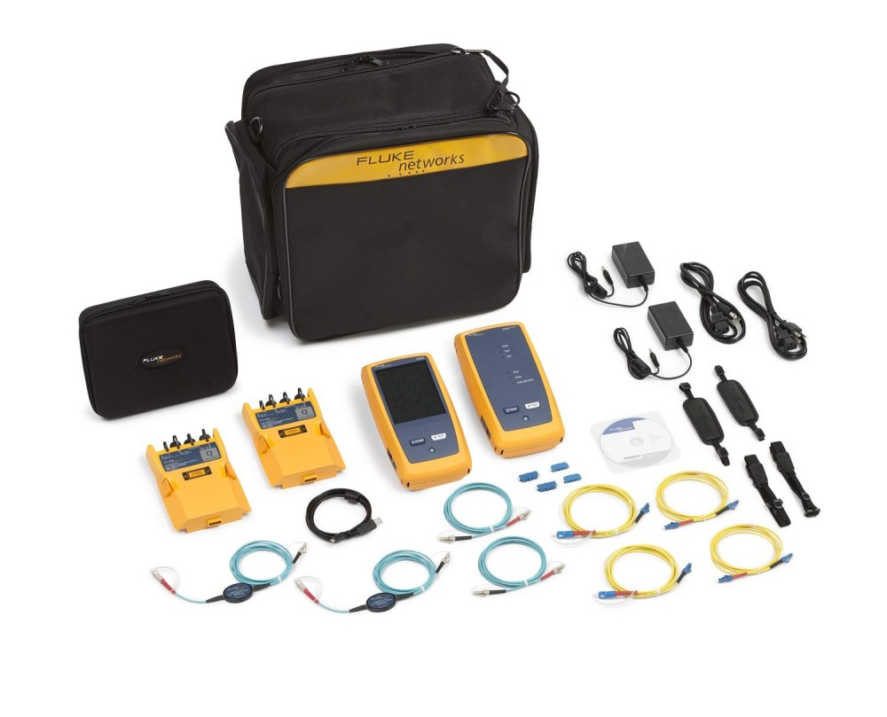 Fluke Networks CertiFiber Pro QUAD Optical Loss Test Set (OLTS) V2 with WiFi for Fiber Certification & Inspection