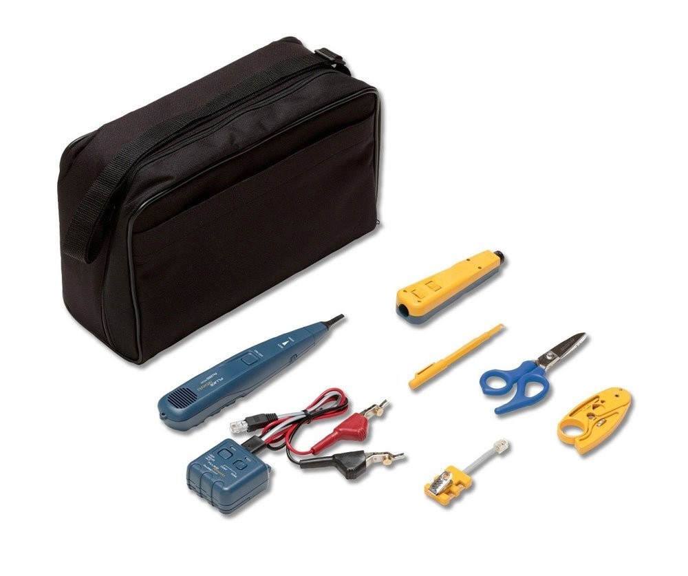 Fluke Networks Electrical Contractor Telecom Kit II with PRO3000 Tone & Probe Kit | Network Cable Tester & Wire Tracing Tool