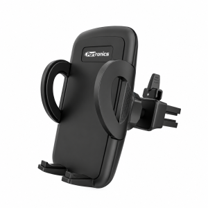 Portronics Clamp X Car Vent Mobile Holder with Adjustable Side Arms for Smartphones, Secure Air Vent Phone Mount - (Z-Black)