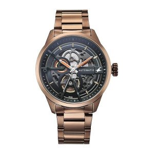 Fastrack Automatic 2.0 Round Dial Brown Leather Watch for Men - 3318NL01