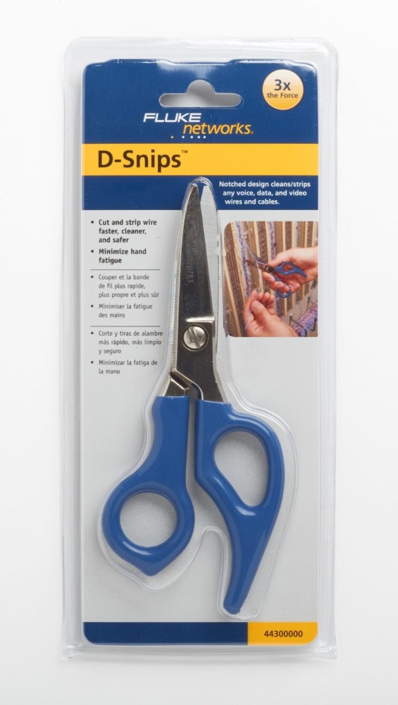 Fluke Networks D-Snip Cable Scissors | Professional Electrician & Network Cable Cutting Tool