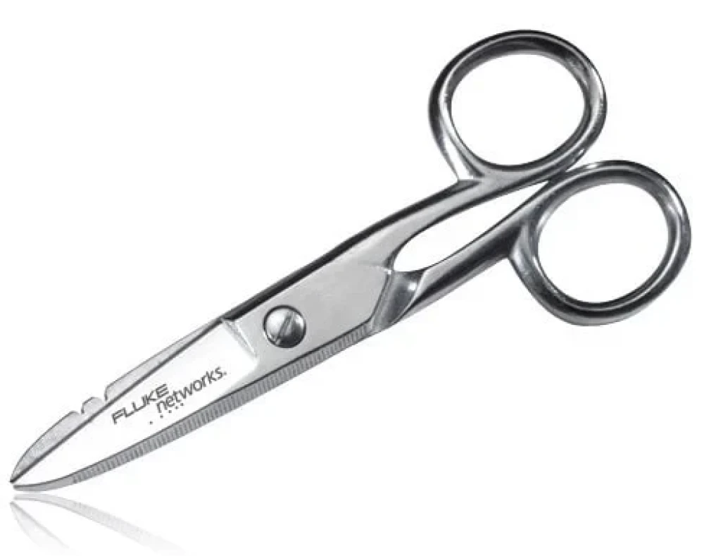 Fluke Networks 44500-000 Electrician's Snips Cable Cutting & Stripping Tool | Professional Electrician Scissors