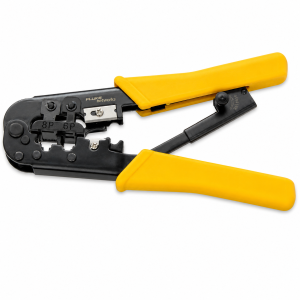 Fluke Networks 11212530 RJ45 RJ11 RJ12 Modular Crimper Tool | Professional Ethernet & Telephone Cable Crimping Tool-(Yellow)
