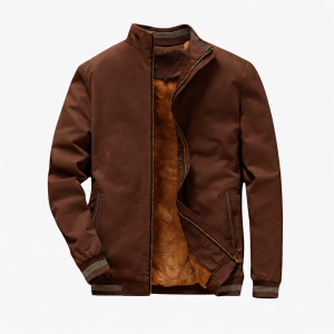 Mens bomber jacket with faux fur lining