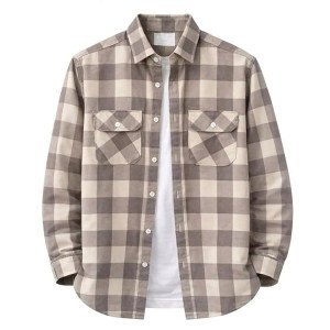 DEELMO Men’s Stylish Cotton Blend Casual Chakes Shirt || Full Sleeve Shirt with Dual Flap Pockets Fabric || Perfect for Casual and Classic Fit & Style || Stylish Everyday Wear