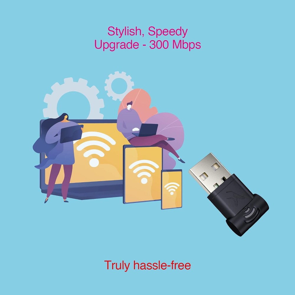 FINGERS FWF300 Wi-Fi USB Adapter 300Mbps Nano Wireless USB 2.0 Adapter