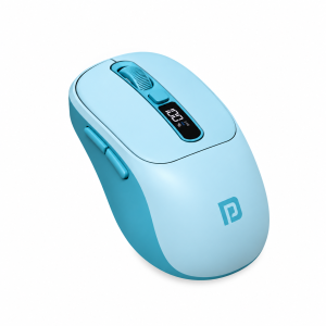 Portronics Toad 9 Wireless Bluetooth Mouse with Dual Connectivity (Bluetooth + 2.4GHz), Smart LED Display, Rechargeable, 4800 DPI, Multi-Device - (Blue)