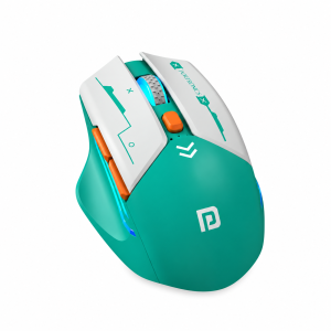 Portronics Vader Max Wireless Rechargeable Mouse with Bluetooth 5.3 & 2.4GHz Dual Mode, 6 Buttons, Thumb Support, Adjustable DPI up to 2400, Ergonomic Gaming Mouse for Laptop, PC & Desktop - (Green)